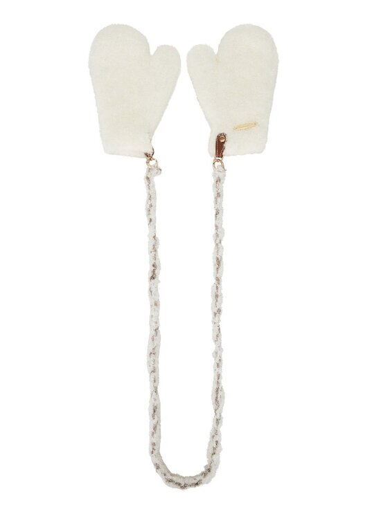 My Beachy Side Accessories - NEW My Beachy Side Talia Gloves in Coconut Cream White Furry Fur Mittens Mits